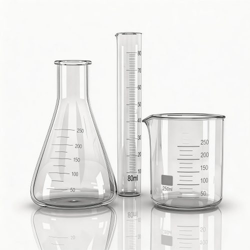 Test-tubes isolated on white. Laboratory glassware