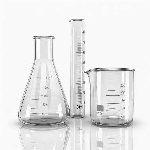 Test-tubes isolated on white. Laboratory glassware